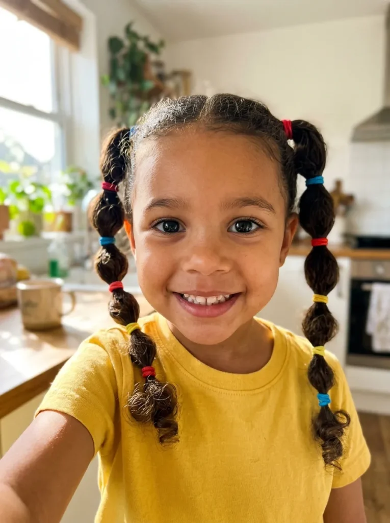 Natural Hair Bubble Braids