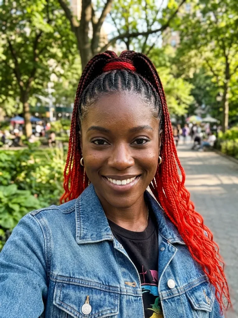 Ombre Red Ponytail