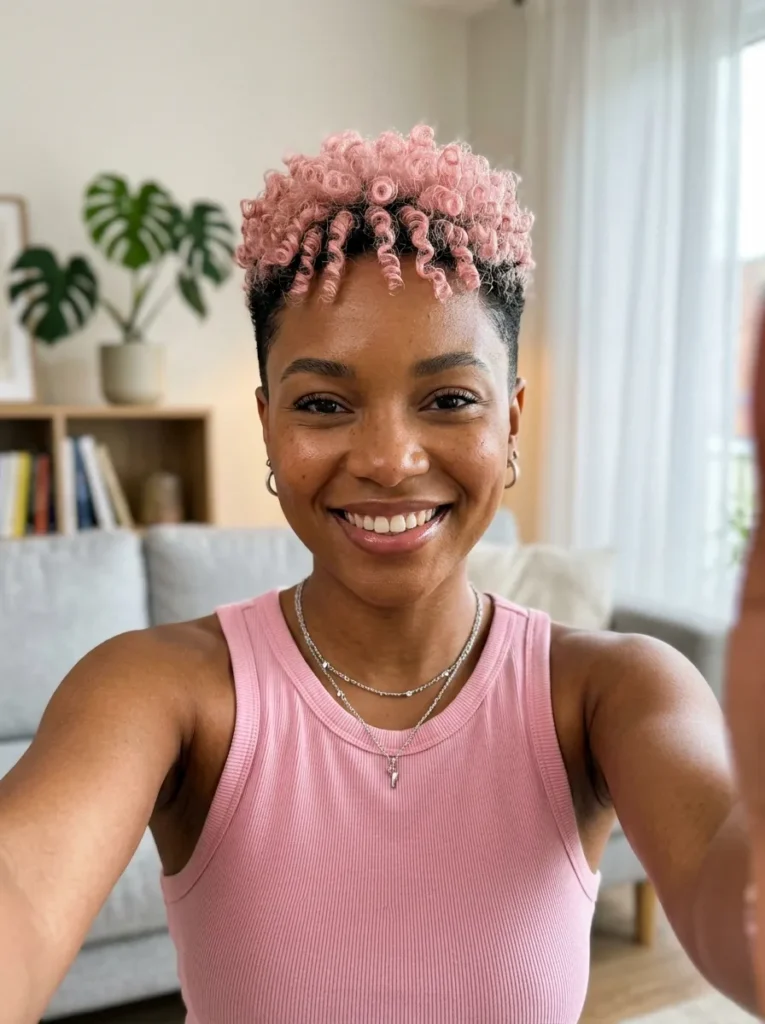 Pastel Pink Pixie Fade