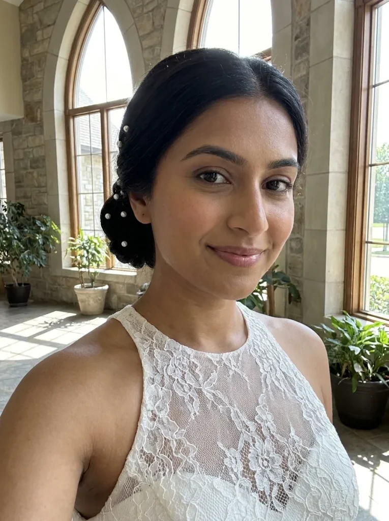 Pearl-Embellished Low Bun