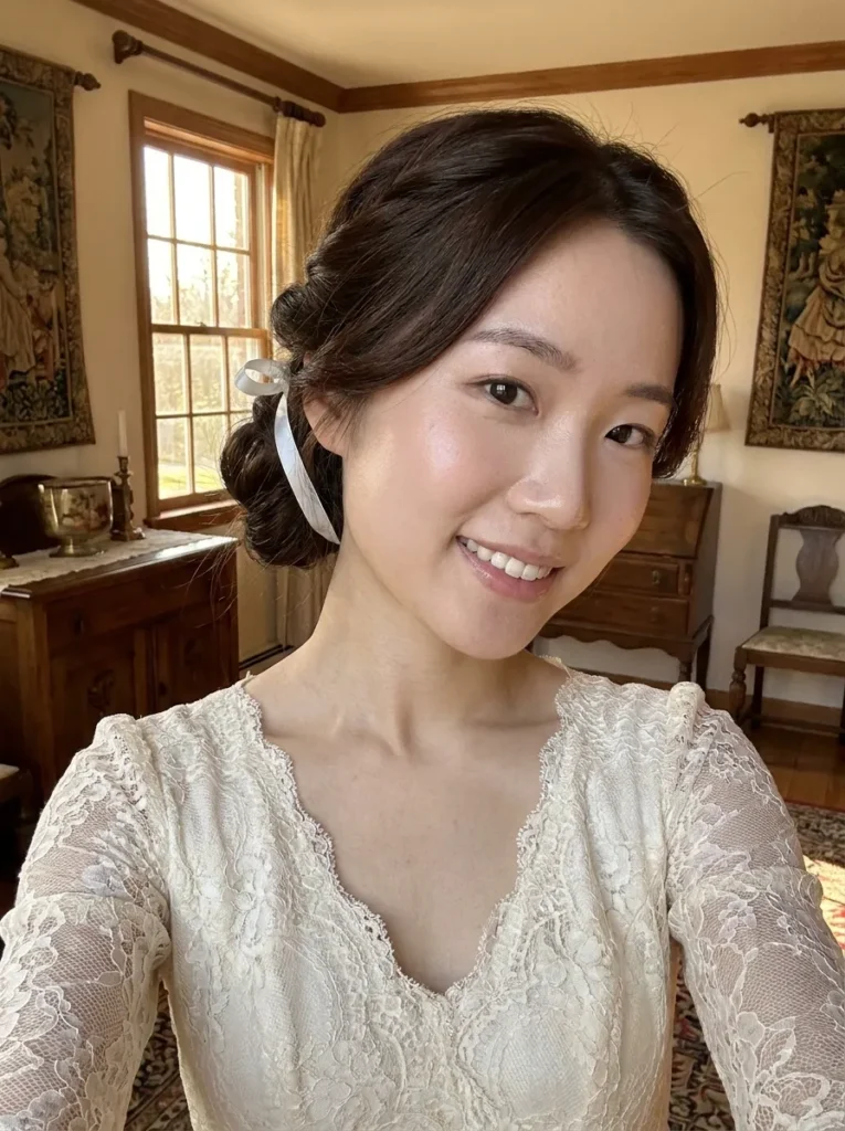 Ribbon-Woven Low Bun