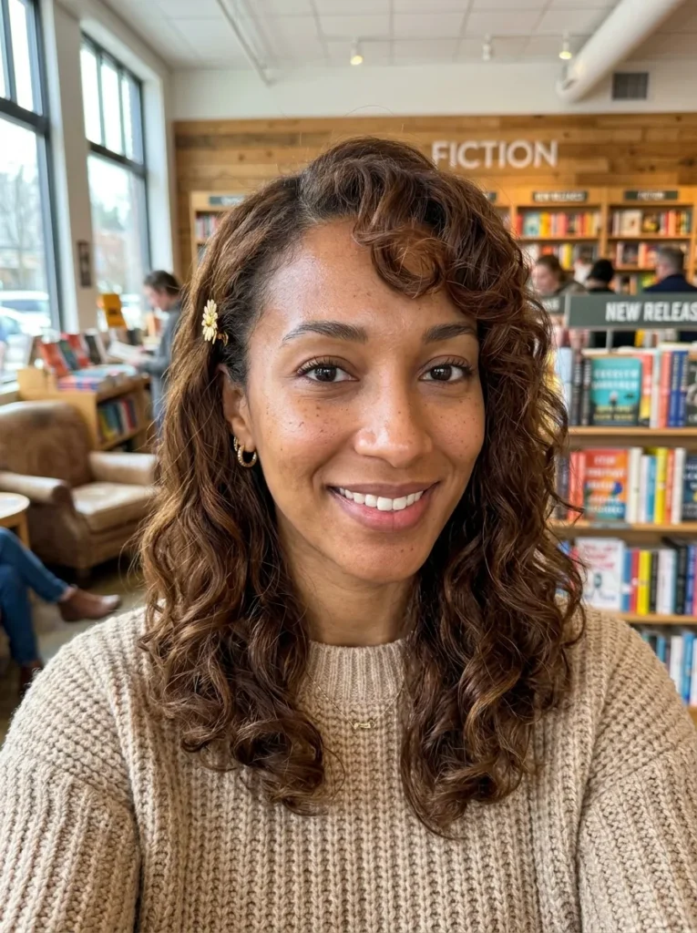 Side Swept Curly Bangs