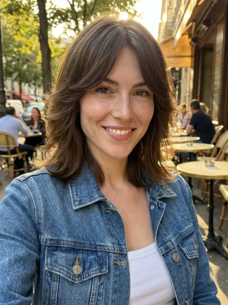 Soft Brunette Feathered Cut