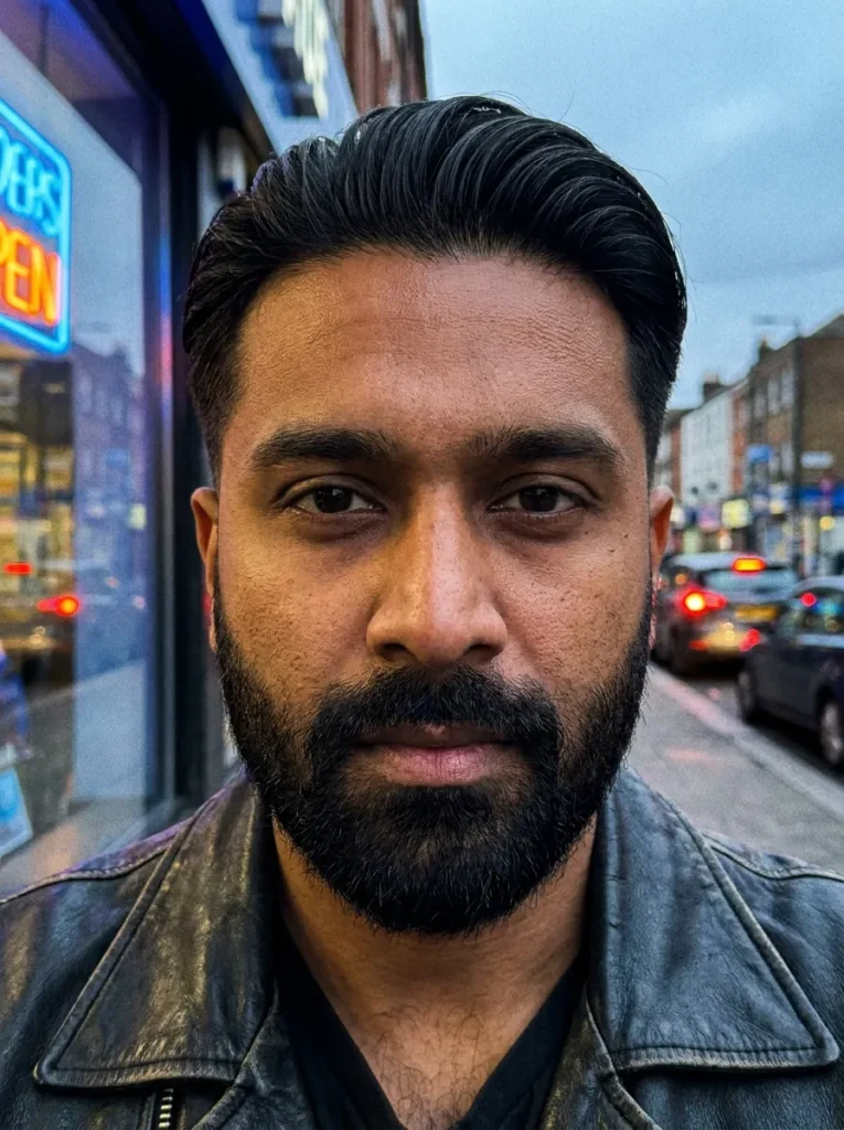 Swept Back with a Beard