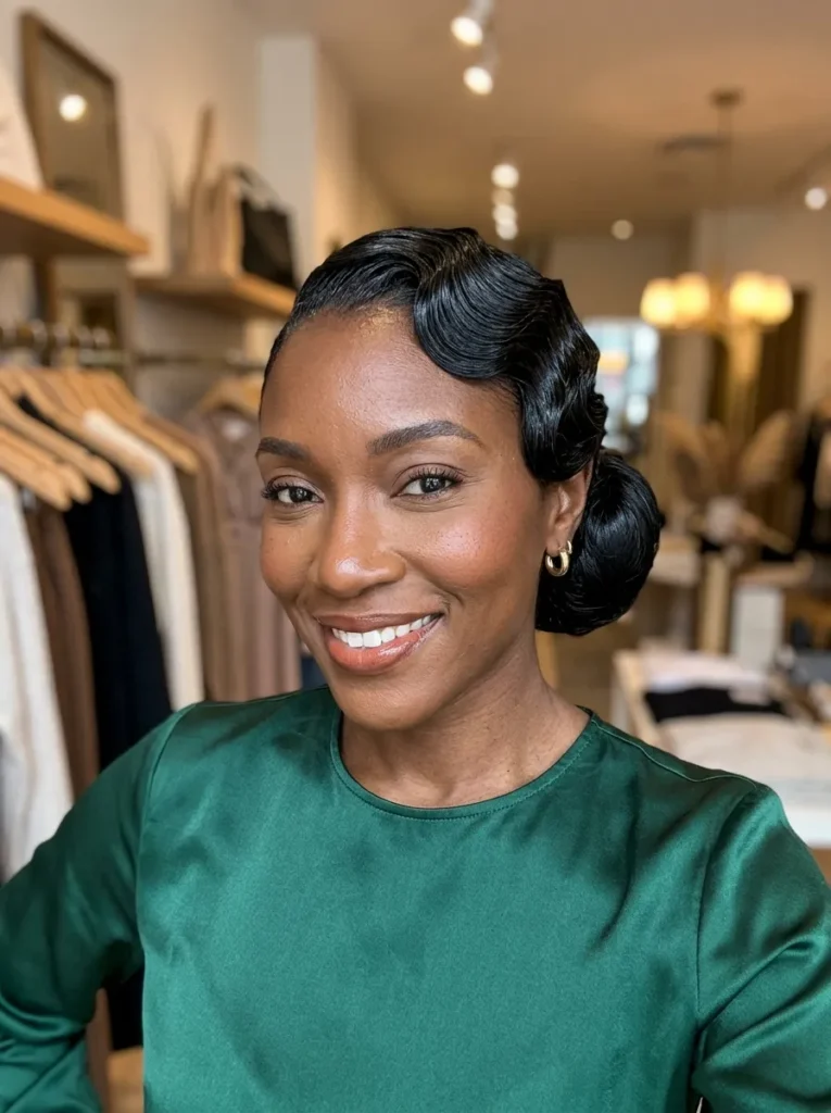 Swirled Finger Wave Bun