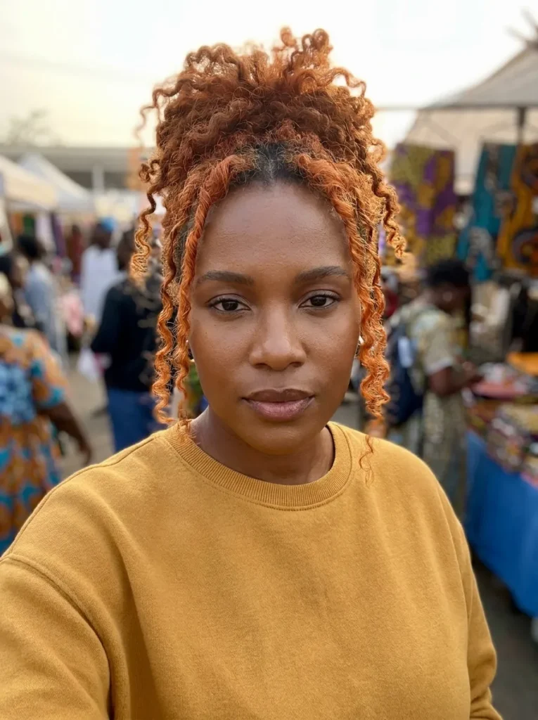 Textured Copper Coil Updo