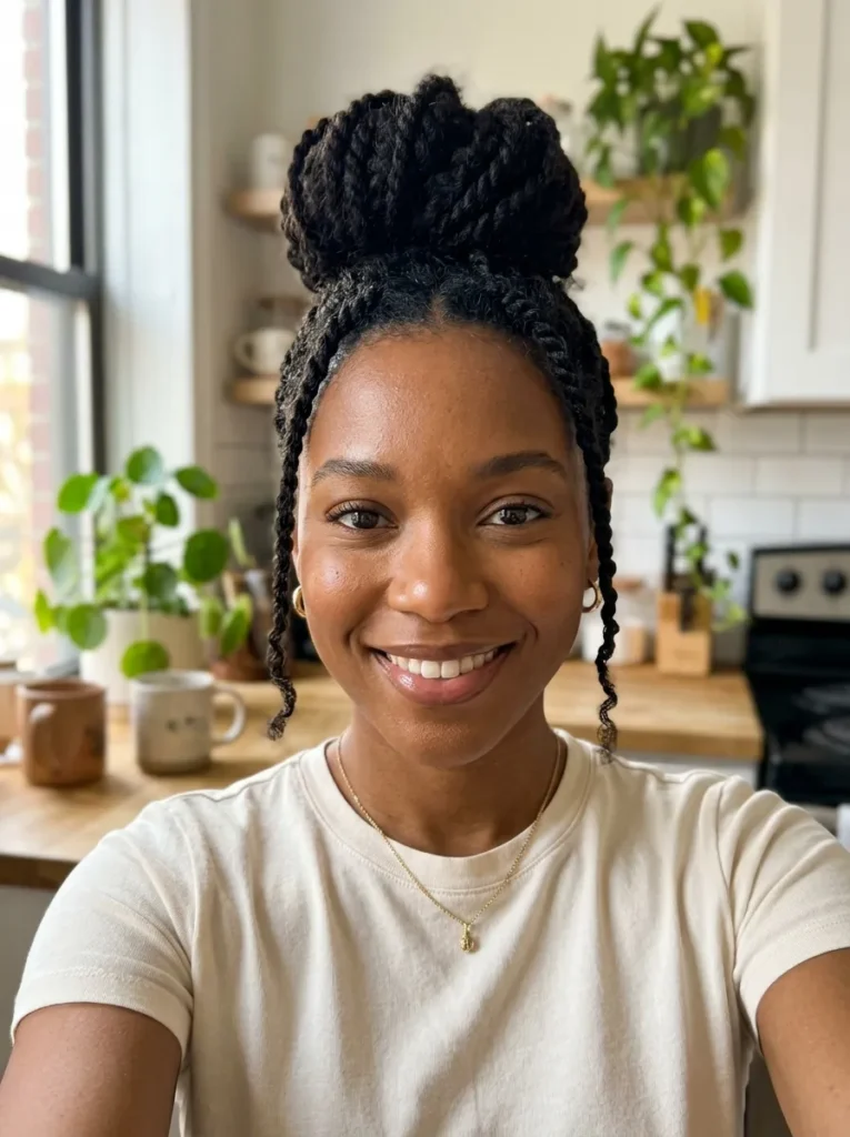 Top Knot Bun With Twists