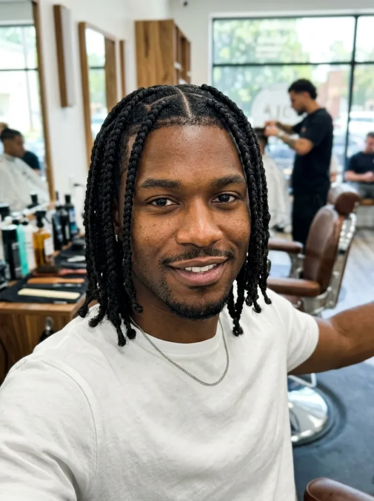 Triangle Box Braids for Men