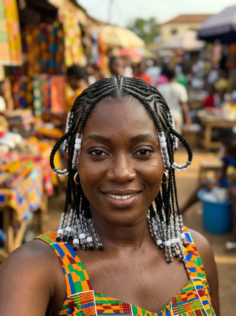 Tribal Beaded Cornrows