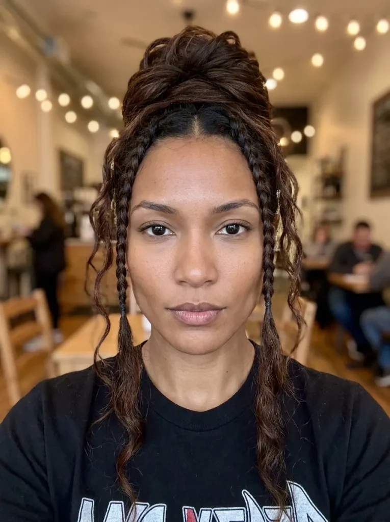Two Front Braids Updo