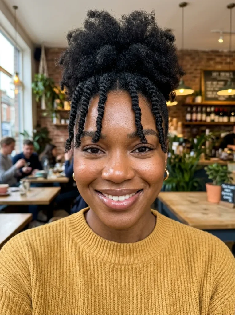 Updo with Twisted Bangs