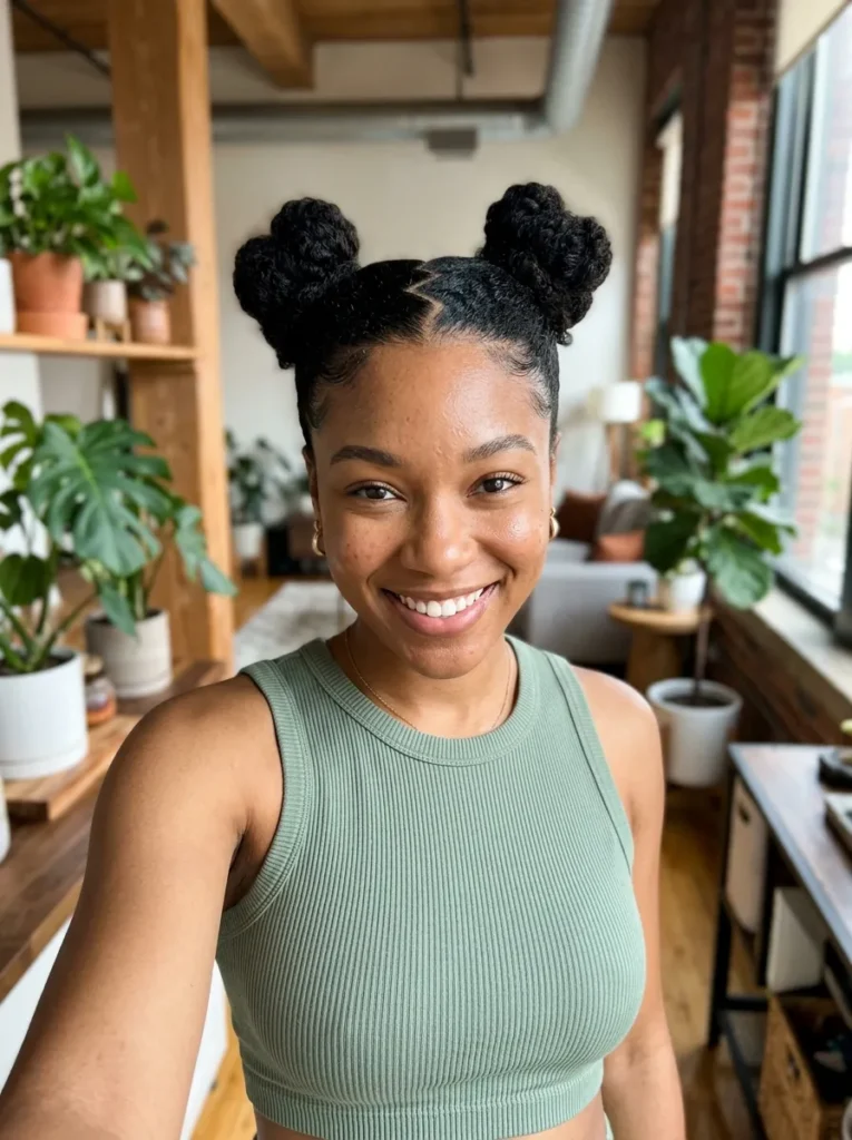 Zig Zag Part Double Buns