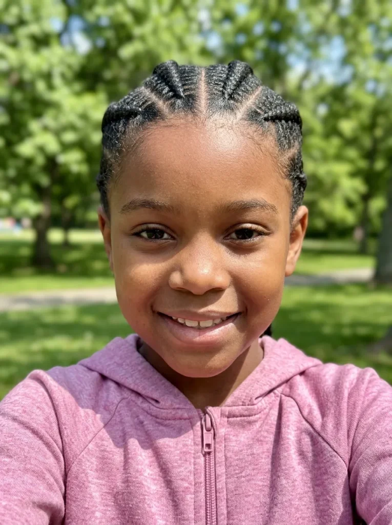 Zig Zag Parted Braids