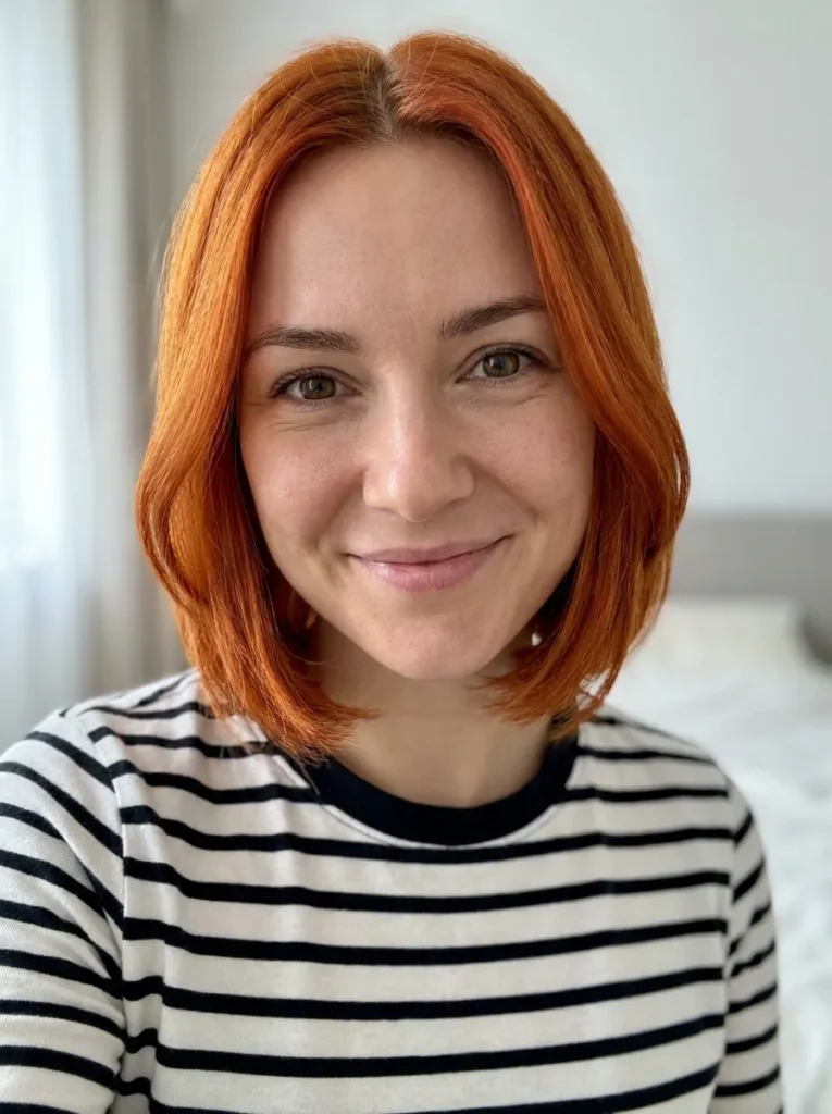Curled-Under Copper French Bob