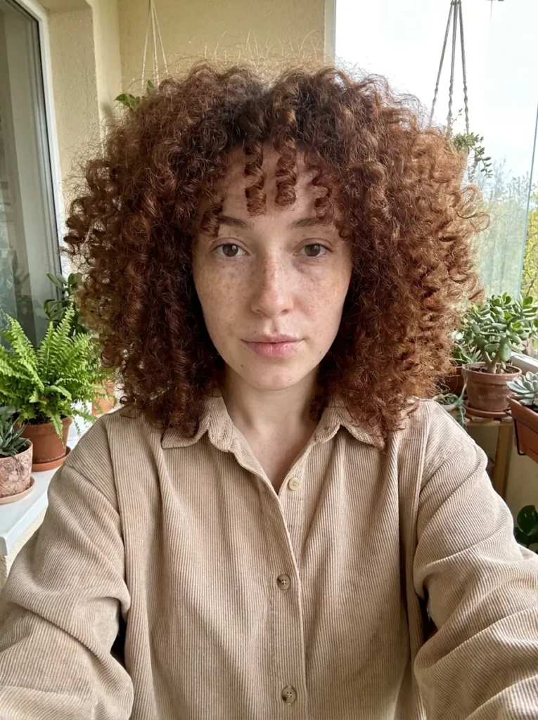 Curly Cinnamon Spiral Fringe