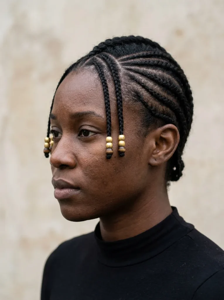 Fulani-Inspired Cornrows With Beads