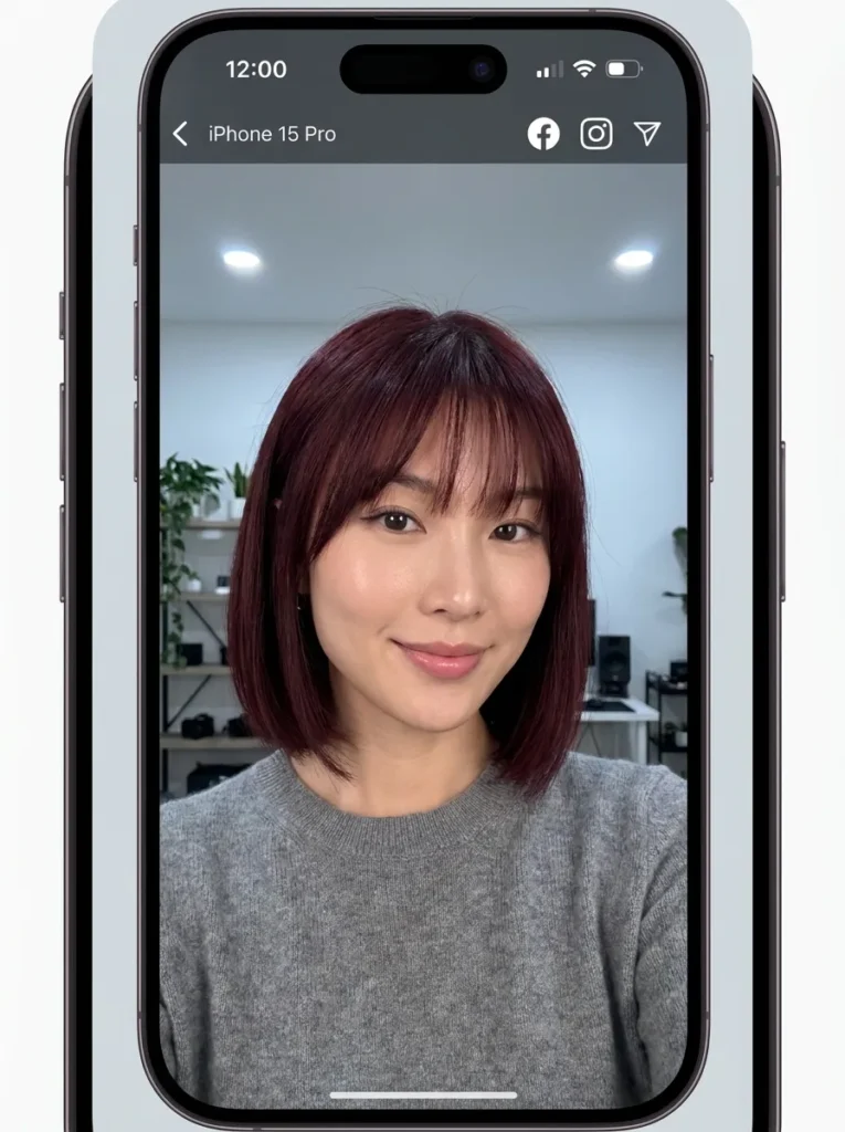 Velvet Burgundy Blunt Bob