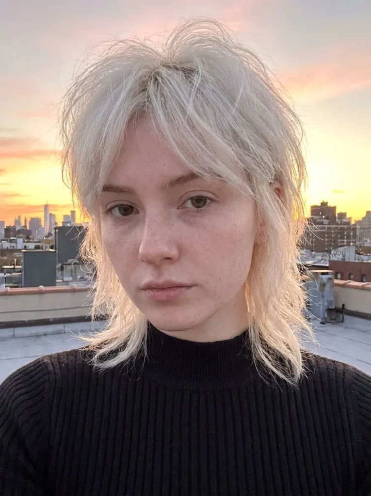 Wispy Platinum Wolf Cut