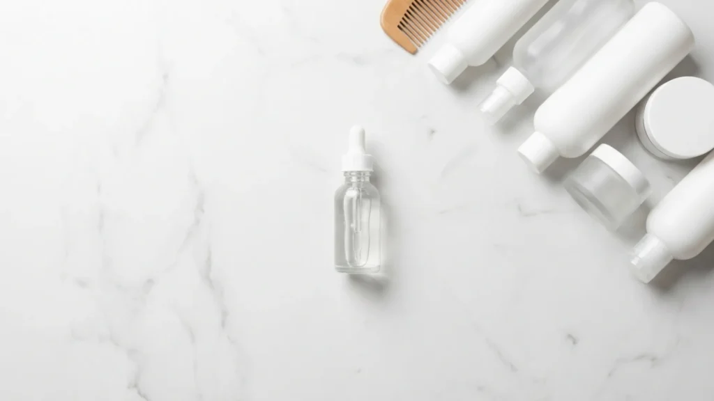 A single growth serum bottle set apart from other hair products