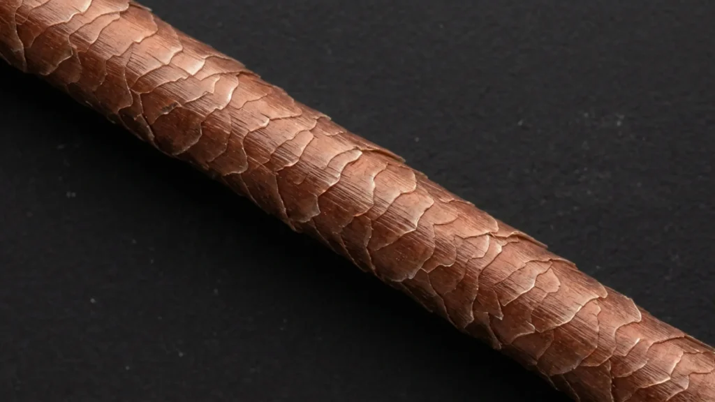 Extreme close-up of a hair strand showing cuticle texture and porosity