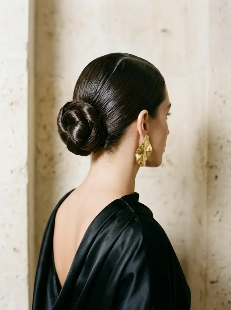 Sculpted Wet-Look Bun