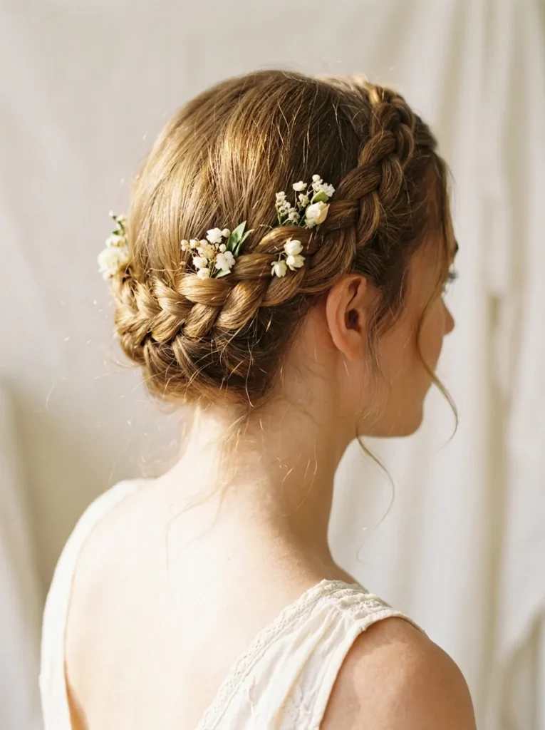 Braided Halo Updo