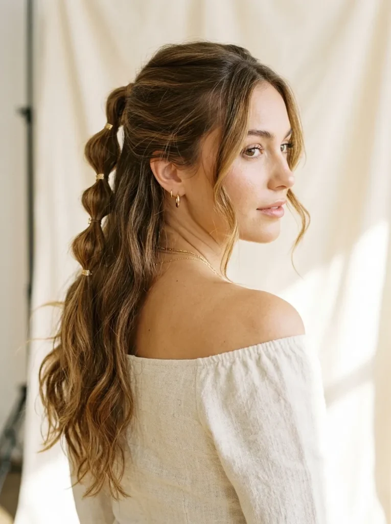 Bubble Ponytail Half-Up