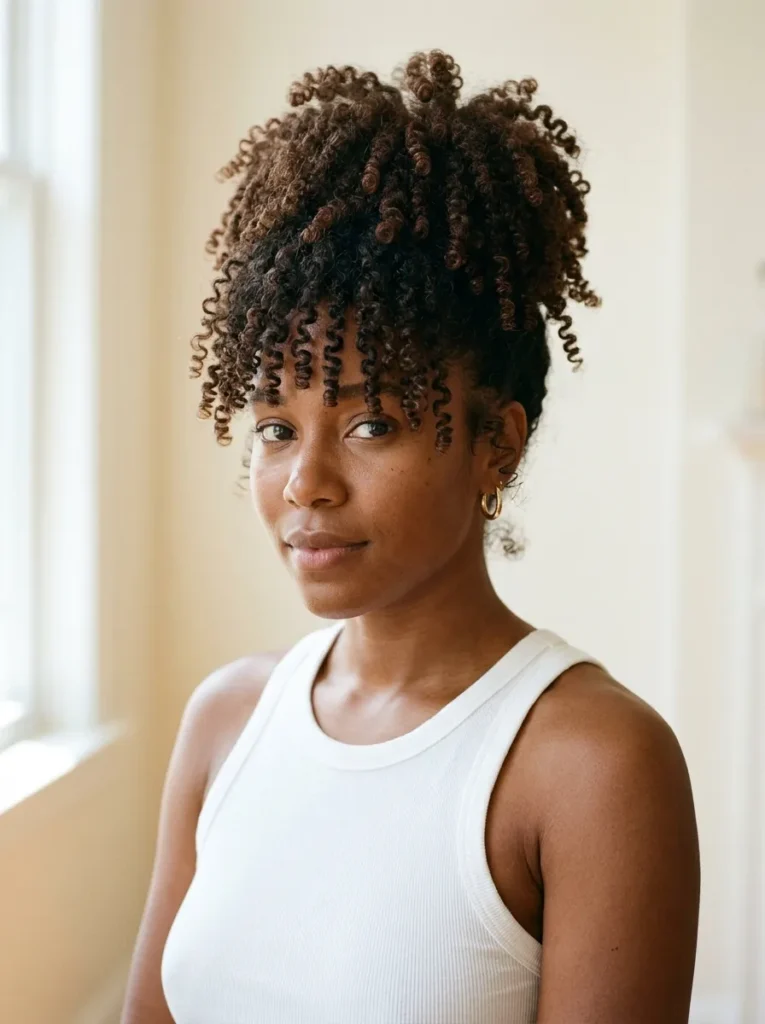 Curly Pineapple Updo