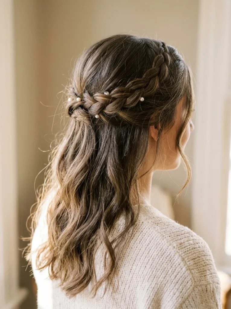 Half-Up Crown Braid
