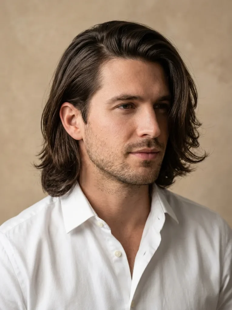  Long Hair With Side Part