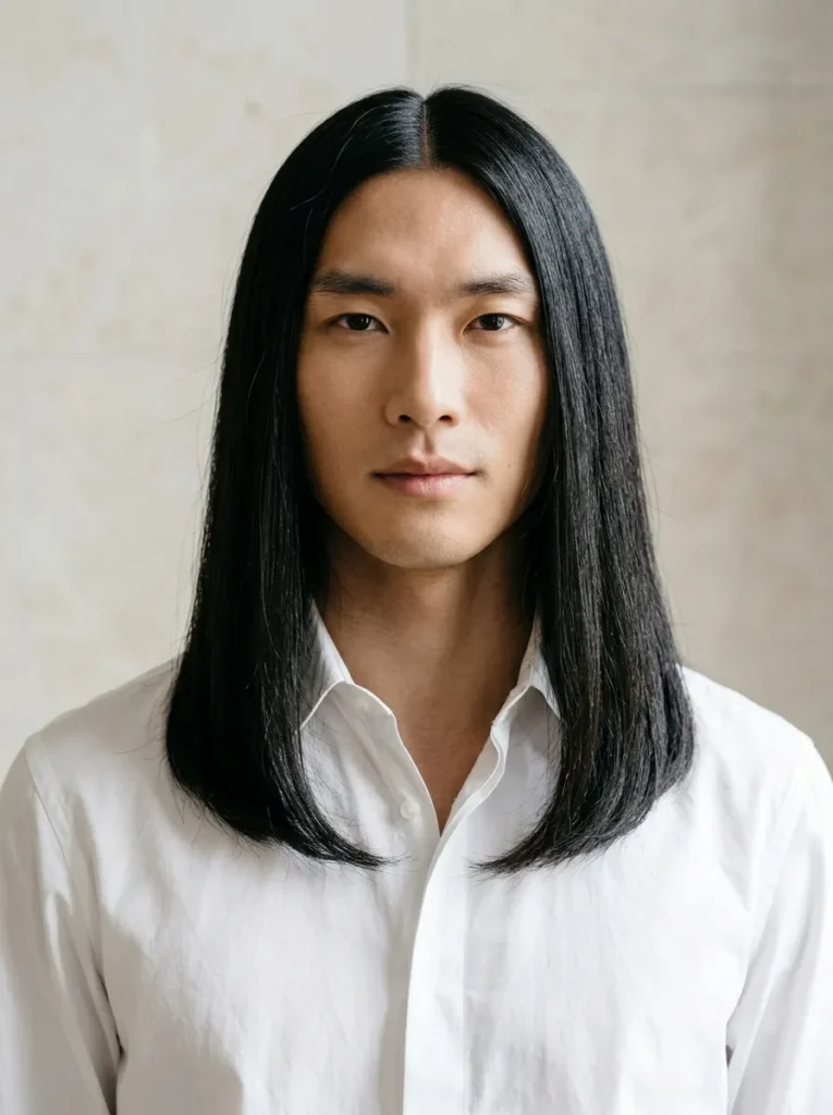 Sleek Shoulder-Length Hair