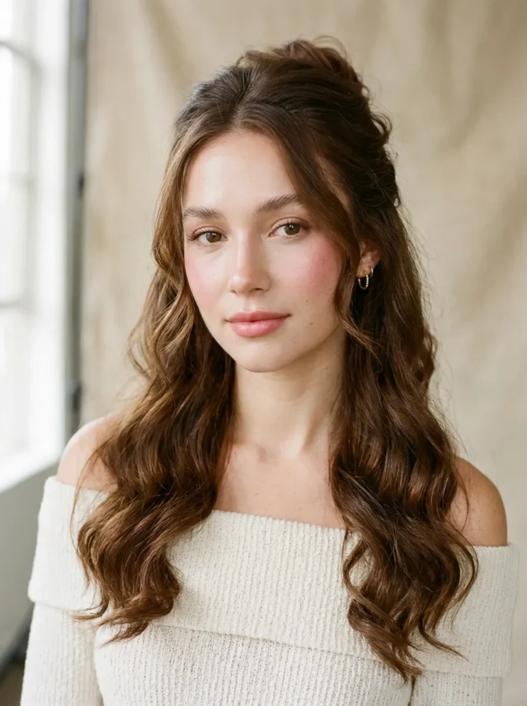 Soft Curled Half-Up