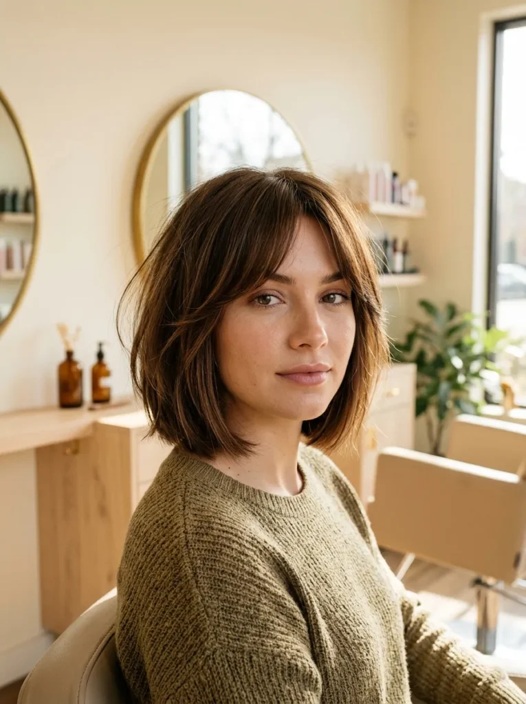 Soft Curtain Bang Bob