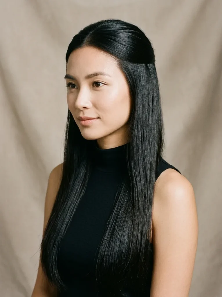 Straight Sleek Half-Up